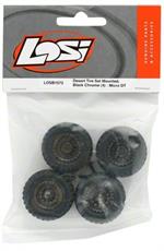 MICRO Desert Tire Set Mounted bl c, 0660132150266, 660132150266, LOSB-1572, LOSB1572,